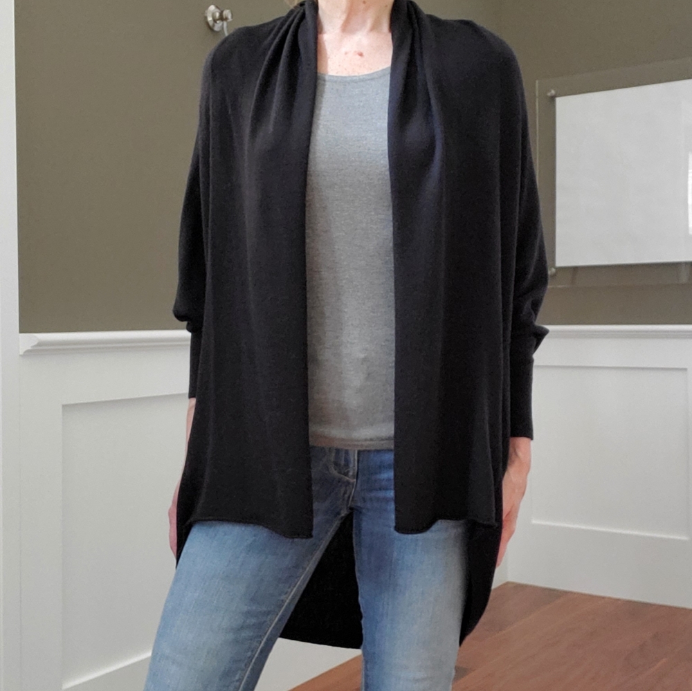 Express Black 3/4 Dolman Open Front Cardigan Sz XS
